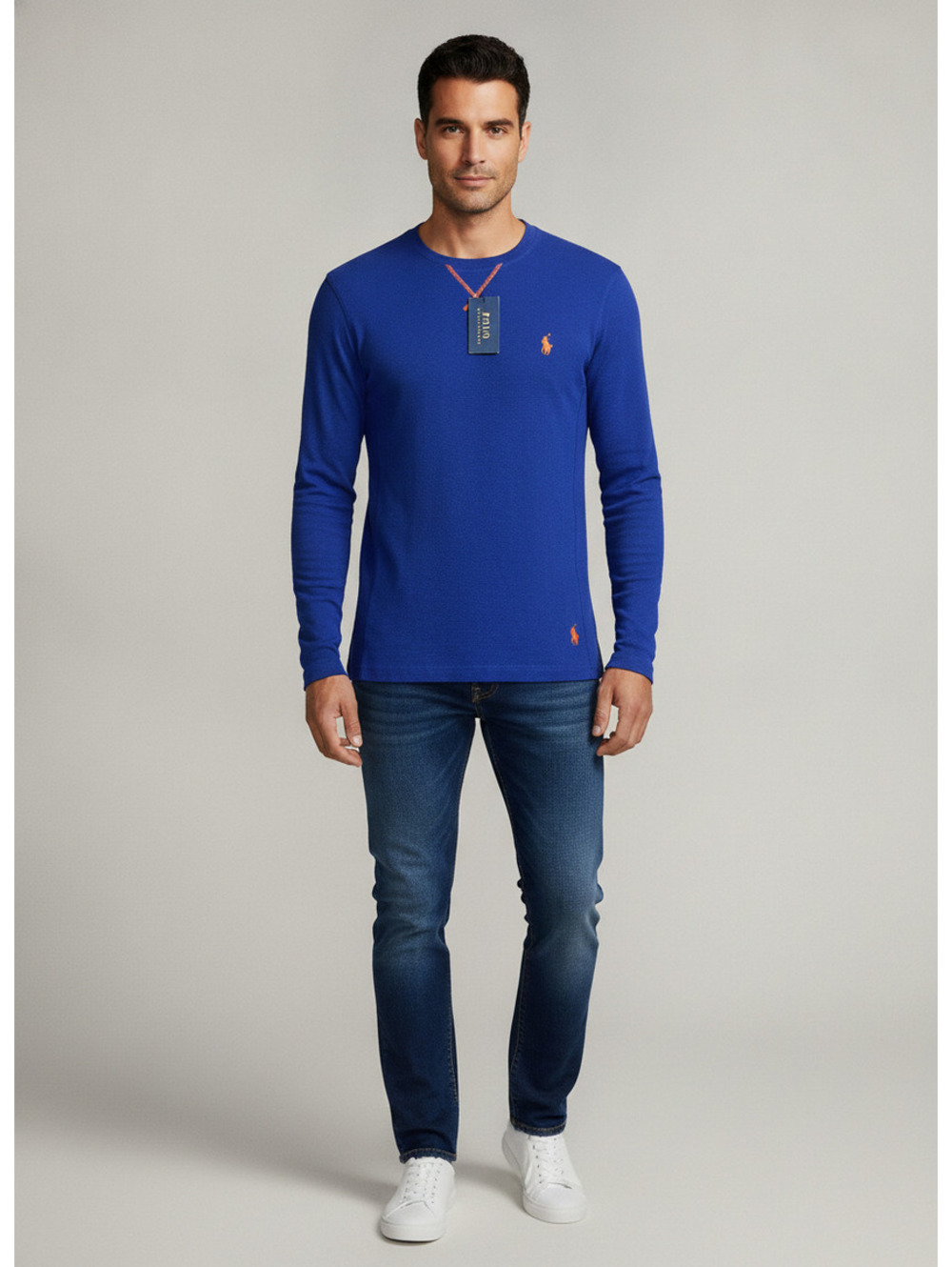 Polo Ralph Lauren Men's Long Sleeve Blue Crew Neck Shirt S
